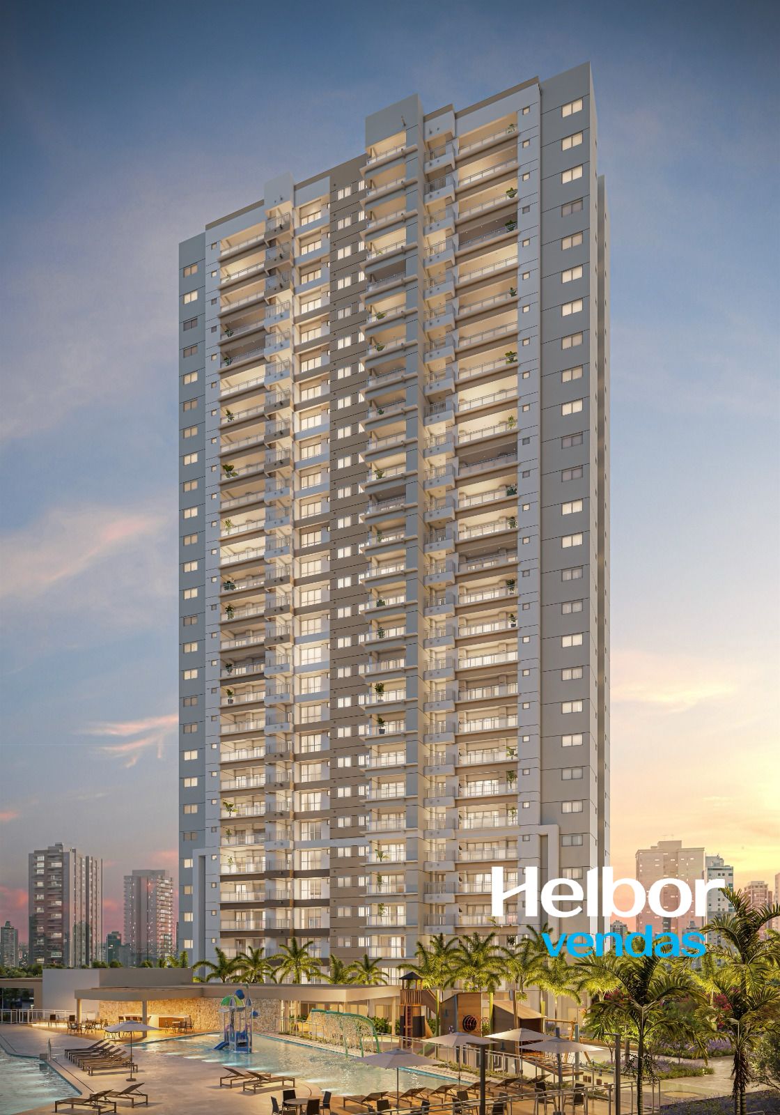 Fachada do Helbor Alegria Patteo Mogilar
